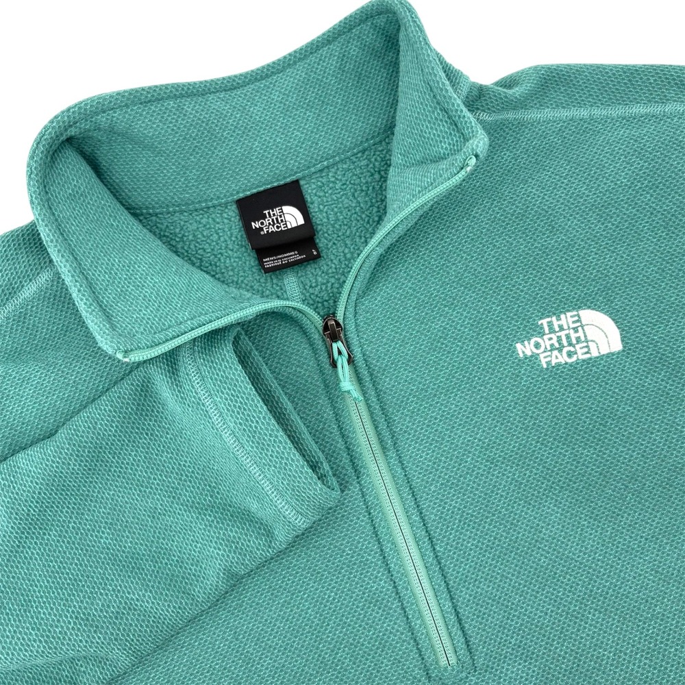 The North Face Mens Quarter Zip Fleece Pullover Teal Green NF0A3YR16R7 Size L